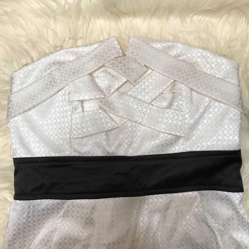 New Teeze Me Strapless Dress White Black Small 5 - Picture 4 of 8